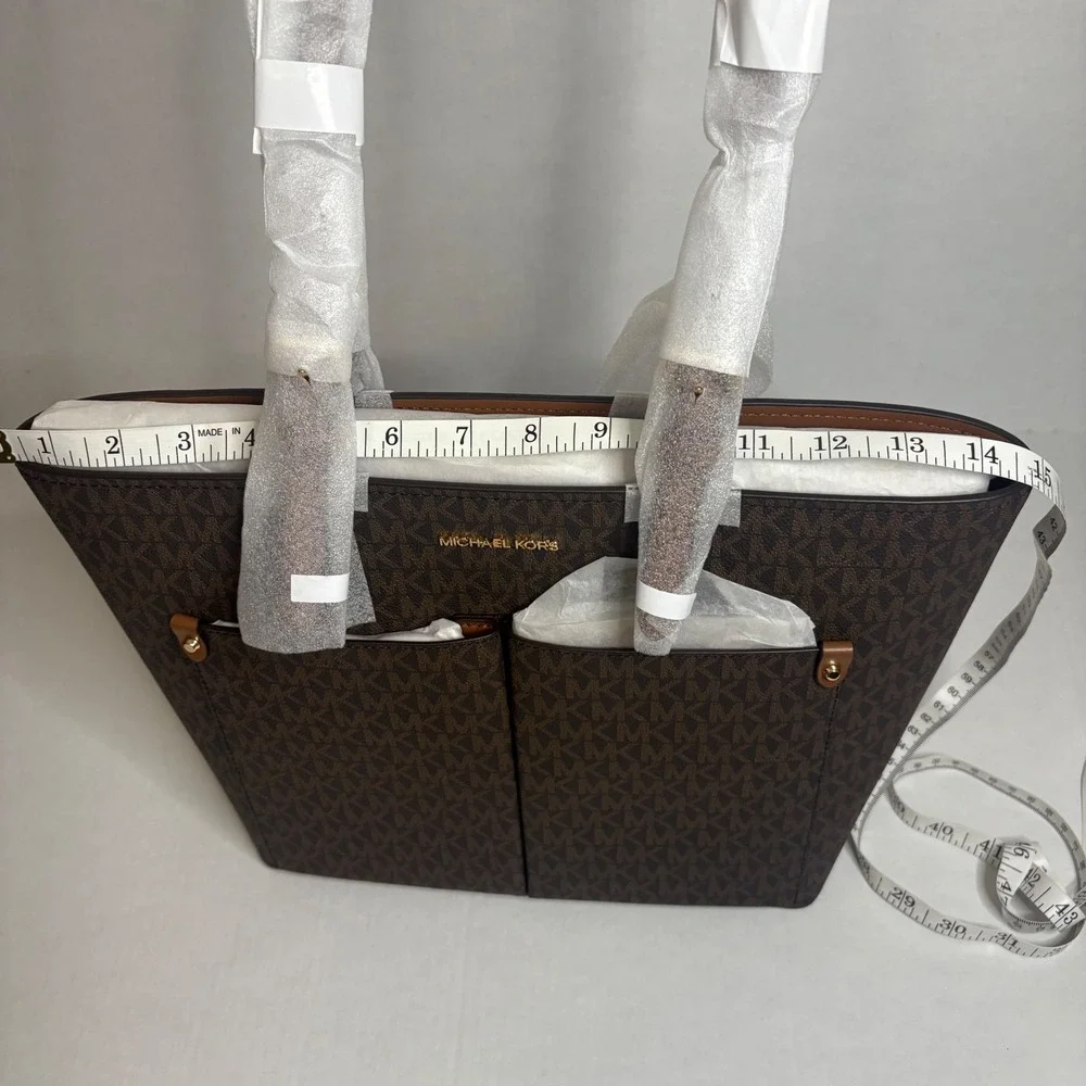 Michael Kors Jet Set Travel Tote Bag Purse Brown Carryall Shoulder Bag‎